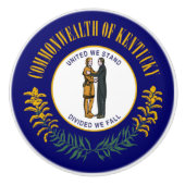 Kentucky: Bluegrass Commonwealth Vlag van de Ameri Keramische Knop (Voorkant)