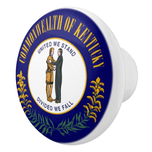 Kentucky: Bluegrass Commonwealth Vlag van de Ameri Keramische Knop (Rechts)