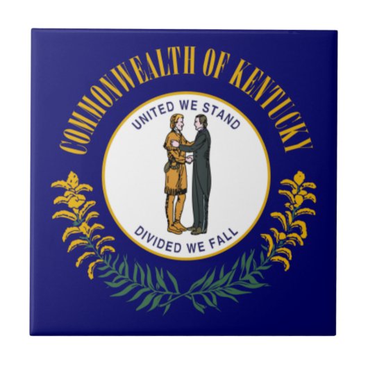 Kentucky: Bluegrass Commonwealth vlag van de Ameri Tegeltje (Voorkant)