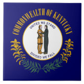 Kentucky: Bluegrass Commonwealth Vlag van de Ameri Tegeltje (Voorkant)