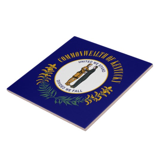 Kentucky: Bluegrass Commonwealth Vlag van de Ameri Tegeltje (Zijkant)