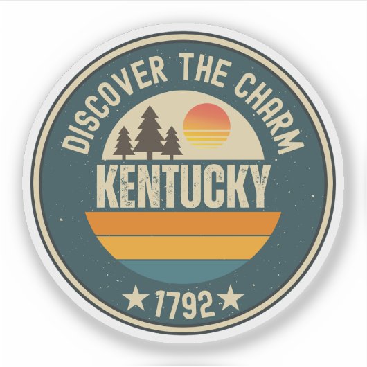 Kentucky Bluegrass State Aandenken Sticker (Voorkant)