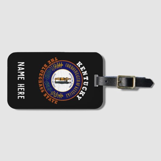 KENTUCKY BLUEGRASS STATE FLAG BAGAGELABEL (Voorkant (horizontaal))