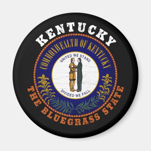 KENTUCKY BLUEGRASS STATE FLAG MAGNEET (Voorkant)