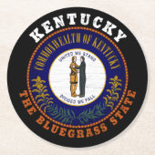 KENTUCKY BLUEGRASS STATE FLAG RONDE KARTONNEN ONDERZETTER (Voorkant)