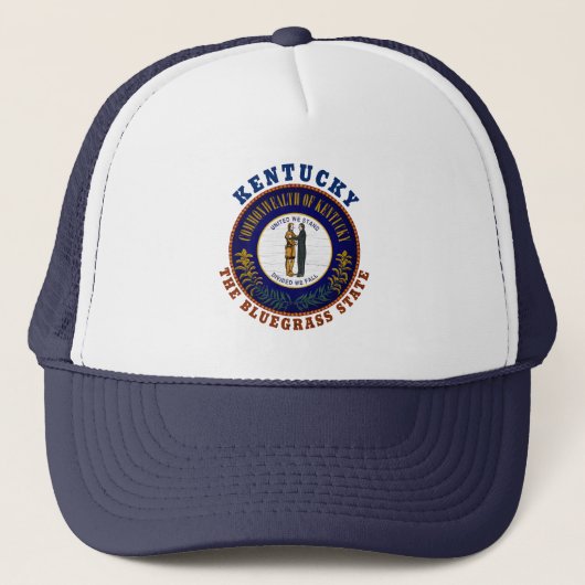 KENTUCKY BLUEGRASS STATE FLAG TRUCKER HAT PET (Voorkant)