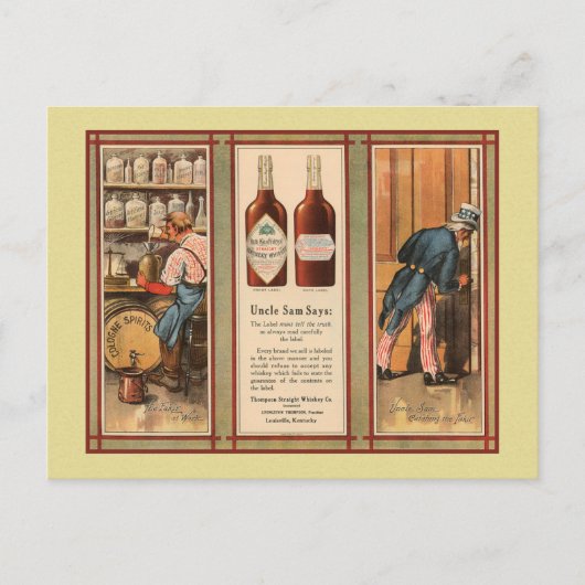 Kentucky Bourbon Uncle Sam Prohibition Briefkaart (Voorkant)