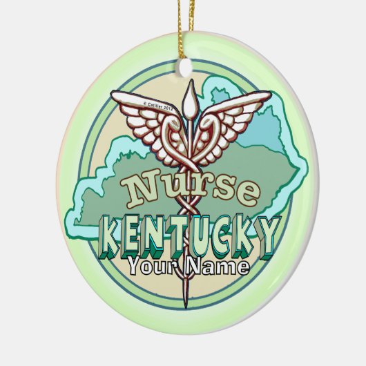Kentucky Caduceus Nurse Keramisch Ornament (Links)