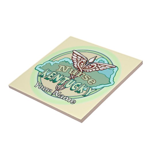 Kentucky Caduceus Nurse Tile Tegeltje (Zijkant)