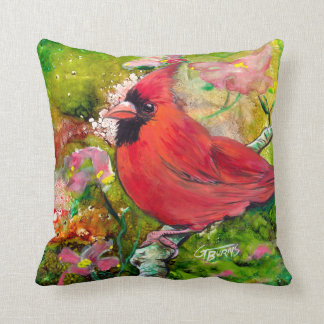 Kentucky Cardinal in de lente door Design GG Burns Kussen