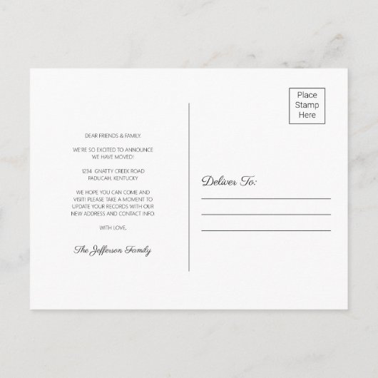 Kentucky Chalkboard State Map Moving Briefkaart (Achterkant)