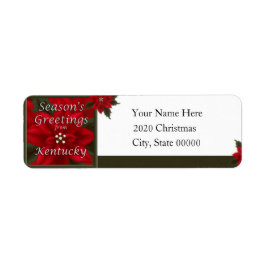 Kentucky Christmas Poinsettia Retouradreslabel Etiket