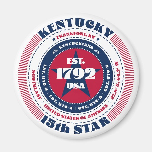 Kentucky Circle Typography Souvenir Magnet (Voorkant)