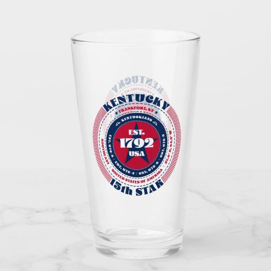 Kentucky Circular Typography Design Glas (Voorkant)