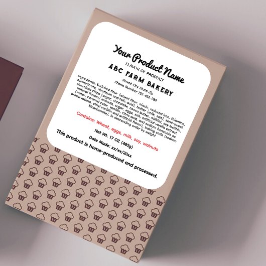 Kentucky Cottage Food Law Label thuisbakkerij