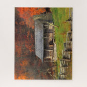 Kentucky Country Cabin Herfst Season Waterverf Legpuzzel (Verticaal)