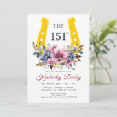 Kentucky Derby 151st Invitation with Horseshoe Kaart (Staand voorkant)