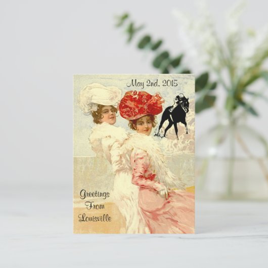 Kentucky Derby Briefkaarten Horse Racing Fashionab (Staand voorkant)