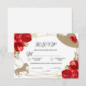 Kentucky Derby Bruiloft Borrel Reactiekaart RSVP Kaartje (Voorkant / Achterkant)