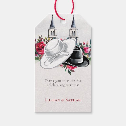 Kentucky Derby Bruiloft Bruidsuitnodiging Rozen Mo Cadeaulabel (Voorkant)