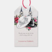 Kentucky Derby Bruiloft Bruidsuitnodiging Rozen Mo Cadeaulabel (Achterkant)