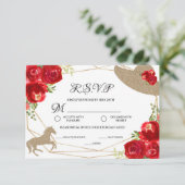 Kentucky Derby Bruiloft Feest Antwoordkaart RSVP Kaartje (Staand voorkant)