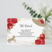 Kentucky Derby Bruiloft Feest Details Kaart (Staand voorkant)