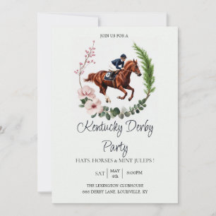 Kentucky Derby-feest uitnodiging bloemrijk paard s