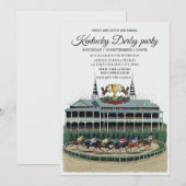 Kentucky Derby Feest Uitnodiging Churchill Downs P (Voorkant / Achterkant)