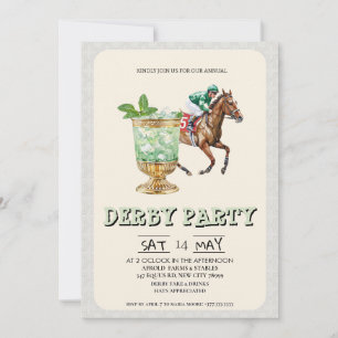 Kentucky Derby Feest Uitnodiging Mint Julep Paard