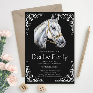Kentucky Derby Feest Uitnodiging Realistisch Wit P