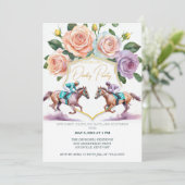 Kentucky Derby Feest Uitnodiging Watercolor Paarde (Staand voorkant)