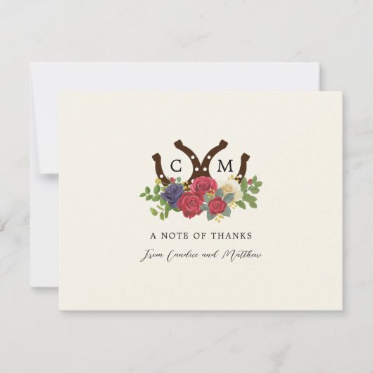 Kentucky Derby Geïnspireerd Bruiloft Bedankkaart (Voorkant)