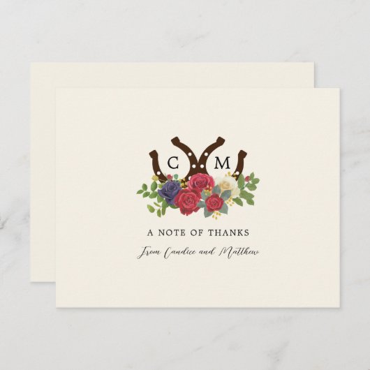 Kentucky Derby Geïnspireerd Bruiloft Bedankkaart (Voorkant / Achterkant)