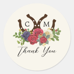 Kentucky Derby Geïnspireerd Bruiloft Ronde Sticker