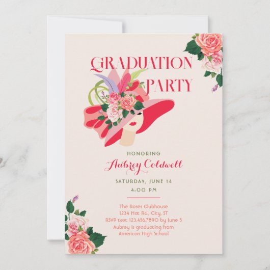 Kentucky Derby Graduation Party Uitnodiging (Voorkant)