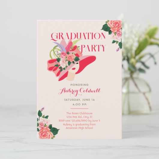 Kentucky Derby Graduation Party Uitnodiging (Staand voorkant)