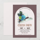 Kentucky Derby Hoed Feest Uitnodiging Elegante Der (Voorkant / Achterkant)