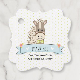 Kentucky Derby Horse Bowtie Baby shower Favor Tags Bedankjes Labels
