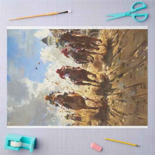 Kentucky Derby Horse Racing Decoupage Tissuepapier (Craft)