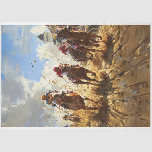 Kentucky Derby Horse Racing Decoupage Tissuepapier (Voorkant)