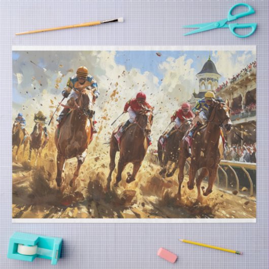 Kentucky Derby Horse Racing Decoupage Tissuepapier (Craft)