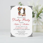 Kentucky Derby Horse Racing Themed Elegant Invite Kaart (Staand voorkant)