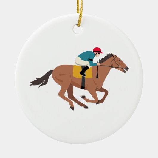 Kentucky Derby Horse Rider Keramisch Ornament (Voorkant)
