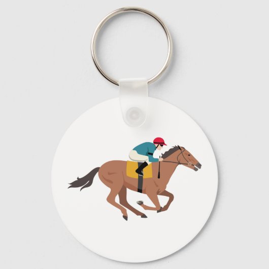 Kentucky Derby Horse Rider Sleutelhanger (Voorkant)