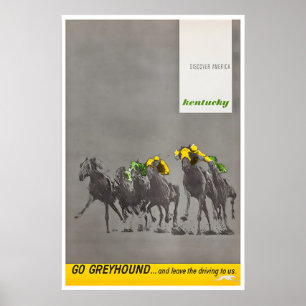 Kentucky Derby Kunst Paardenrace Print Greyhound