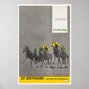 Kentucky Derby Kunst Paardenraceprint Greyhound Poster
