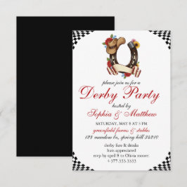 Kentucky Derby Paardenrace Thema Elegante Uitnodig Kaart