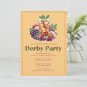 Kentucky Derby Party Invitation Mint Julep Drink H Kaart (Staand voorkant)