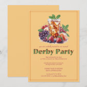 Kentucky Derby Party Invitation Mint Julep Drink H Kaart (Voorkant / Achterkant)
